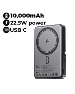 Acefast 20W/22.5W Magnetic Fast Charging Power Bank with Built-in Stand - Black | M17-10000PD