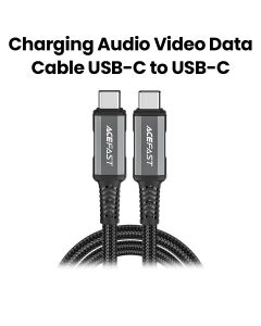 Acefast USB-C to USB-C Aluminum Alloy Audio/Video Transmission Full-Featured Data Cable - Black | C1-09