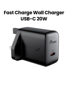 Acefast PD20W Single USB-C Charger (UK) - Black | A4
