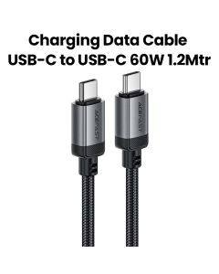 Acefast USB-C to USB-C Aluminum Alloy Charging Data Cable - Black | C20-03