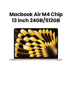 Apple MacBook Air 13-inch Apple M4 Chip with 10-Core CPU and 10-Core GPU 24GB 512GB SSD - Starlight |MC6A4ZS/A