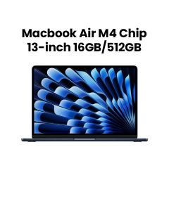 Apple MacBook Air 13-inch M4 Chip 10-Core CPU 10-Core GPU, 16GB, 512GB SSD - Midnight |MW133ZS/A