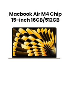Apple MacBook Air 15-inch M4 Chip 10-Core CPU 10-Core GPU 16GB RAM 512GB SSD - Starlight |MW1K3ZS/A