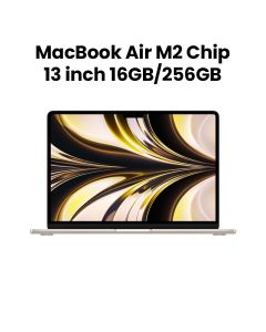 Apple MacBook Air 13" M2 Chip 8-Core CPU and 8-Core GPU, 16GB, 256GB - Starlight |MC7W4ZS/A