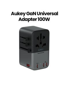 Aukey 100W Travel Adapter 4C1A - Gray |PA-TA09A-GY