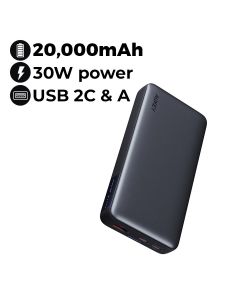 Aukey 20000mAh 30W PD 1A+2C Power Bank - Gray |PB-Y42-GY