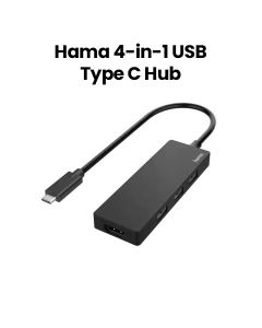 Hama USB-C Hub Multiport 4 Ports (3 x USB-A, HDMI) - Black |200113