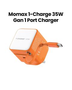 Momax 35W GaN 1-Port Charger with Built-in USB-C Cable - Orange |UM72UKM