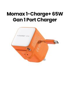 Momax 65W GaN 1-Port Charger with Built-in USB-C Cable - Orange |UM76UKM