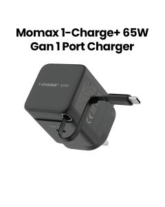 Momax 65W GaN 1-Port Charger with Built-in USB-C Cable - Black |UM76UKD