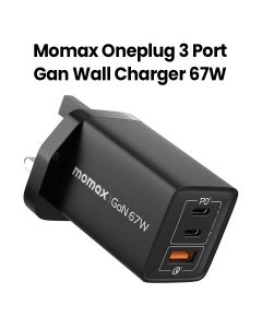 Momax Oneplug 67W 3 Port GAN Wall Charger - Black|UM30UKD