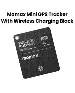 Momax PinCard Mini FindMy GPS Tracker with Wireless Charging - Black|BR8D