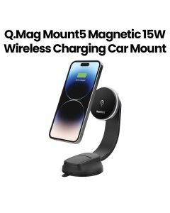 Momax Q.Mag Mount 5 15W Magnetic Wireless Charging Car Mount (Suction Cup Mount) - Black|CM25BE