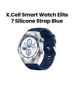 Xcell Elite7 Smartwatch Silverframe with Blue Silicon Strap - Silver | XL-WCH-ELITE7-SILF