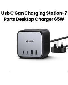 UGREEN 65W 7-Port USB-C GAN Charging Station Desktop Charger - Black | UG-AC-7PORT-65W-CD268