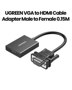 UGREEN VGA to HDMI Cable Adapter (Male to Female) 0.15M - Black | UG-VGA-HDMI-CM513-0.15M-ADP