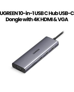 UGREEN 10-in-1 USB-C Hub, USB-C Dongle with 4K HDMI & VGA Dual Monitor | UG-USBC-CM498-10P-MM-ADP