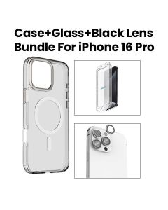 Momax Case + Glass + Black Lens Bundle Kit for iPhone 16 Pro 6.3" - Clear|MXAP24MTGS
