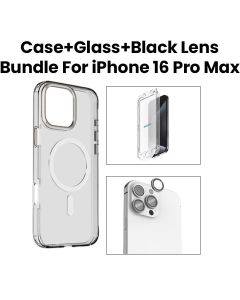 Momax Case + Glass + Black Lens Bundle Kit for iPhone 16 Pro Max 6.9" - Clear|MXAP24XLTGS