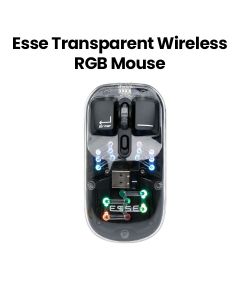 Esse Transparent Wireless RGB Mouse – Black | EWM-TWRBK2271