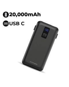 Hyphen X Series 20K mAh Slim Powerbank, Fast Charge – Black | HPB-20BLK6444