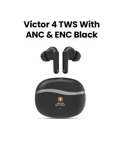 Swiss Military Stereo Earbuds with ANC+ENC - Black |SM-Victor-4-ANC-ENC