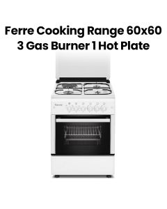 Ferre Gas Burner Cooking Range - 3 Gas Burners, 1 Hot Plate |FR-N60X60 G3+1