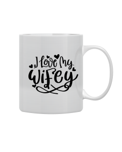 White Mug Printed in To My Wife