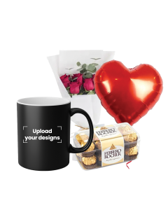Magic Mug Bundle (Personalized Matte Magic Mug, Flowers, Balloon & Chocolate)