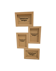 A5 Photo Frame Printed with Your Personalized Design - Oak Wood Collage