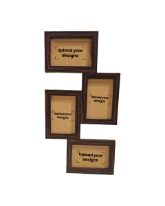 A5 Photo Frame Printed with Your Personalized Design - Dark Walnut Collage