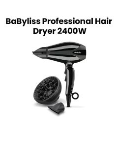 Babyliss Motor Hair Dryer with Diffuser 2400W – Black | 6715SDE