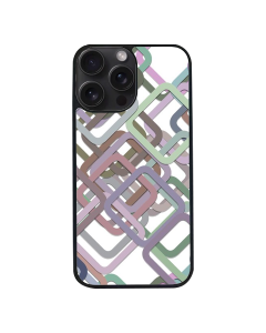 iPhone 15 Pro Max Black Case  Printed With Multicolour Square Background