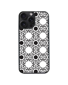 iPhone 15 Pro Max Black Case  Printed With Abstract Monochrome Seamless