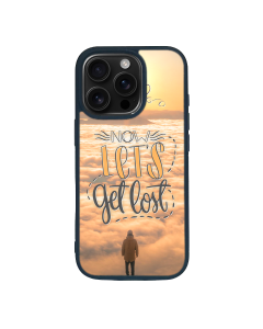 iPhone 16 Pro Black Case  Printed With Travel Lettering With Quote And Image