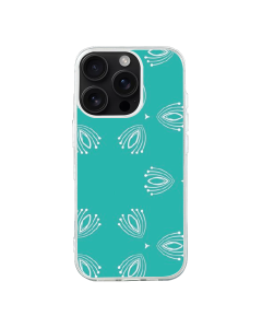iPhone 16 Pro Max Transparant Case Printed With Nice Blue Background With White Pattern