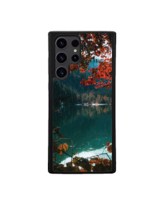 Samsung S24 Ultra Black Case Printed With Brown Green Trees Beside River Daytime