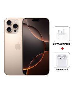 [Bundle Offer] Apple iPhone 16 Pro Max 256GB Desert Titanium + Airpods 4 + Apple Power Adapter