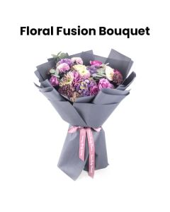 A Hand Bouquet Of Chrysanthemum, Carnations, Hydrangea And Roses