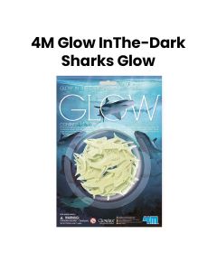 4M Glow in the Dark Sharks Stick on Room Decor|FRM00-05940