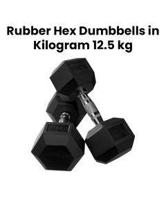 12.5kg Hex Rubber Dumbbell | MD2122