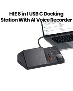 Hidock 8-in-1 USB-C Docking Station with AI Voice Recorder - White | H1E