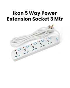 Ikon 5-Way Power Extension Socket with Switch 3M White | IK-405