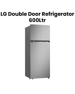 LG 600Ltrs Double Door Refrigerator - Platinum Steel | GR-B642PFFQ