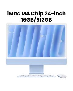 Apple 24-inch iMac with Retina 4.5K display: Apple M4 chip with 10-core CPU and 10-core GPU, 16GB, 512GB SSD - Blue |MWV33AB/A