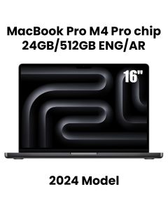 Apple 16-inch MacBook Pro: Apple M4 Pro chip with 14-core CPU and 20-core GPU, 24GB, 512GB SSD - Space Black |MX2X3AB/A