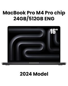 Apple 16-inch MacBook Pro: Apple M4 Pro chip with 14-core CPU and 20-core GPU, 24GB, 512GB SSD - Space Black |MX2X3ZS/A