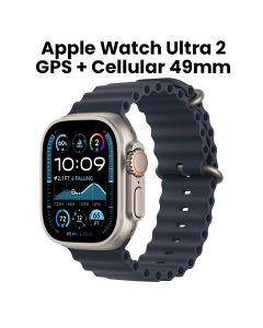 Apple Watch Ultra 2 GPS + Cellular 49mm Natural Titanium Case with Navy Ocean Band | MX4D3QA/A