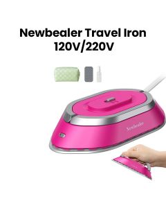 Newbealer Travel Iron with Dual Voltage - 120V/220V Mini Dry Iron - Pink |NB-TI01