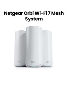 NETGEAR Orbi WiFi 7 Mesh System 770 Series - Tri-Band Router + 2 Satellite Extenders, 8000 Sq. Ft., 100 Devices, 11Gbps Speed - White | RBE773